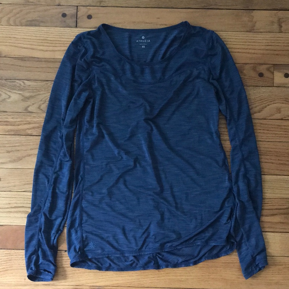 Athleta size XS navy blue long sleeve shirt
